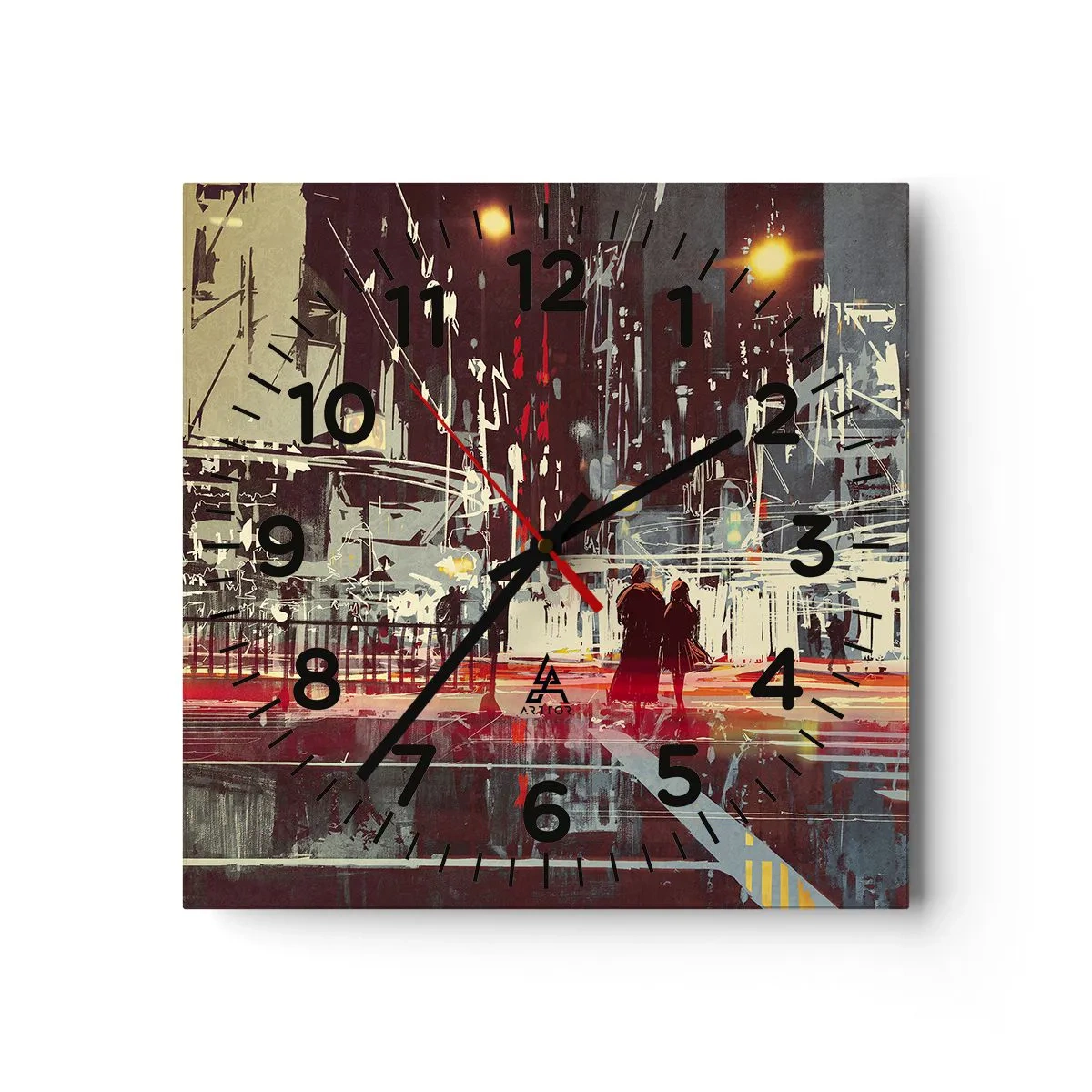 Orologio da parete - Orologio in Vetro - Viaggio nella grande città - 40x40 cm