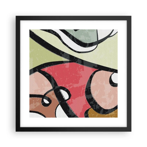 Poster in cornice nera - Piroette tra i colori - 40x40 cm