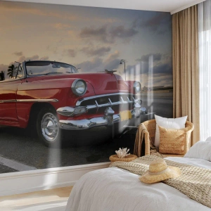 Fotomurali Premium Canvas - Il calore rosso dei tropici - Auto, Settore automobilistico, Vintage ▾ - 250x175 cm