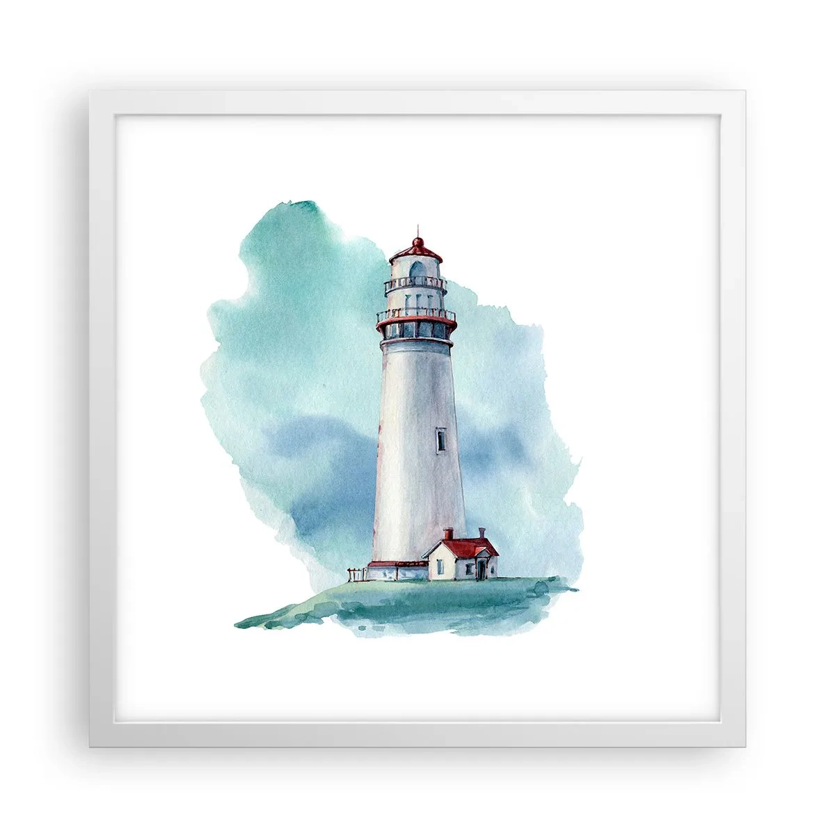 Poster in cornice bianca - Il mite amico del blu - 40x40 cm