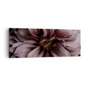 Quadro su tela - Stampe su Tela - Dettaglio ravvicinato di un grande fiore in colori tenui - 140x50cm - Cuore d'aprile - Decorazione murale moderna per soggiorno e camera da letto ARTTOR