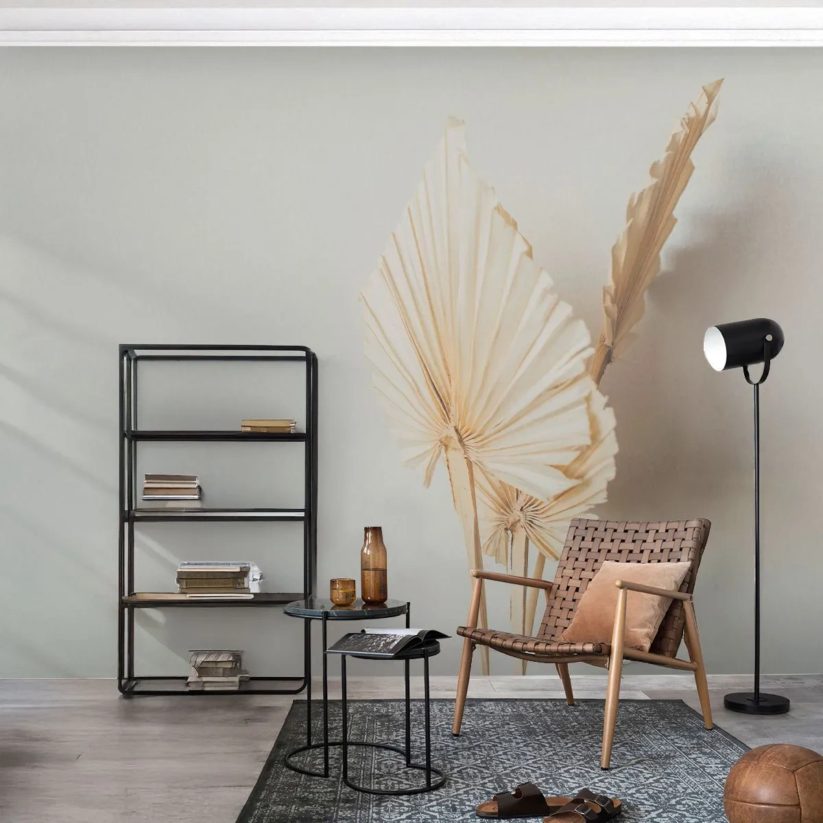 Fotomurali Premium Sand - Quando serve il sollievo - Luminoso, Minimalismo, Foglia - 300x210 cm