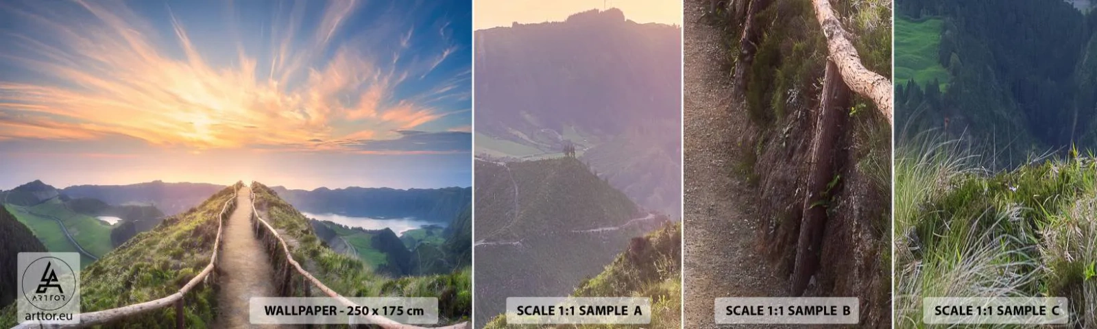 Campione Di Fotomurale Standard Eco - Vicino al cielo - Paesaggio montano, Natura, Tramonto - 100x30 cm