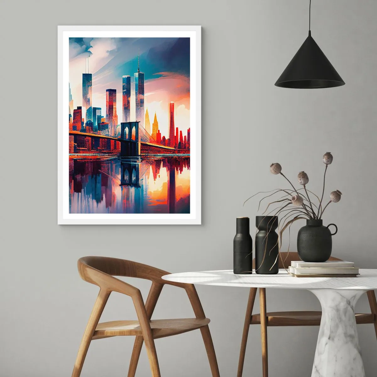 Poster in cornice bianca - Una New York spettacolare - 50x70 cm