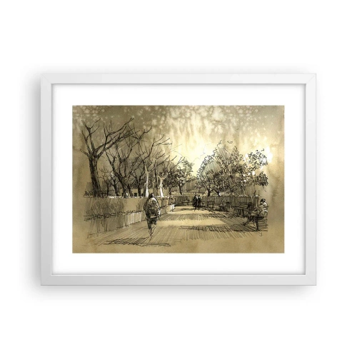 Poster in cornice bianca - Attimo fermato con la penna - 40x30 cm
