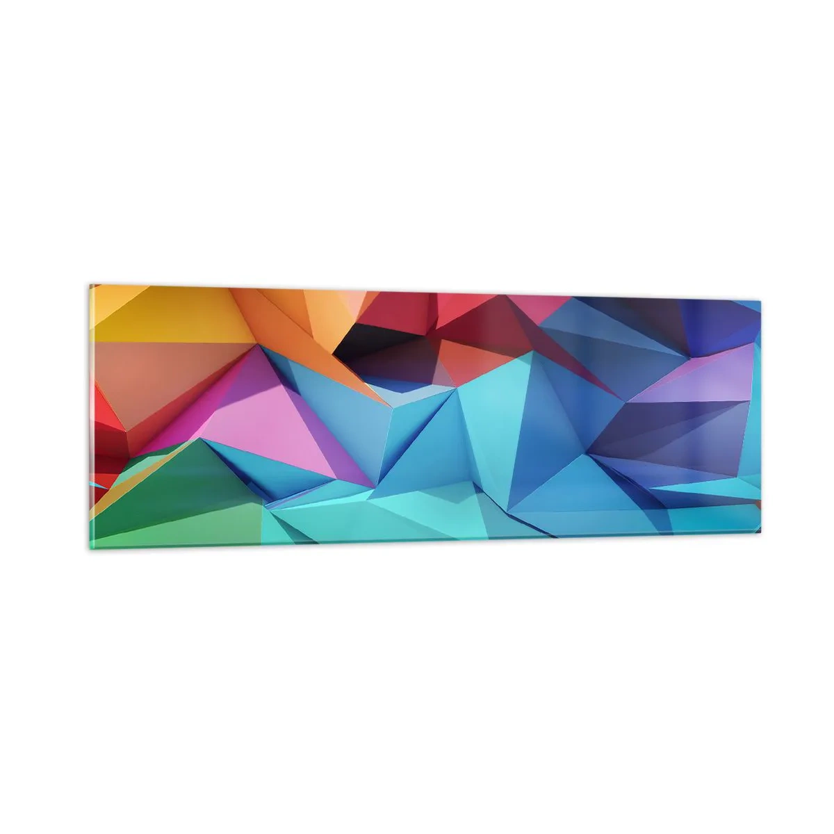 Quadro su vetro - Origami arcobaleno - 90x30 cm
