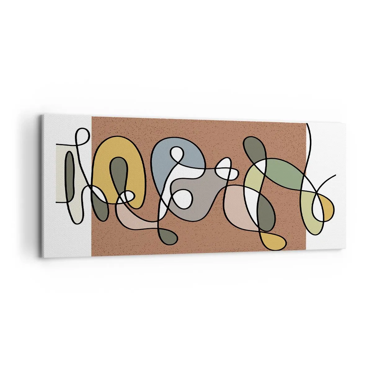 Quadro su tela - Stampe su Tela - Astrazione colorata con macchie e linee - 120x50cm - Un'astrazione da ridere - Decorazione murale moderna per soggiorno e camera da letto ARTTOR