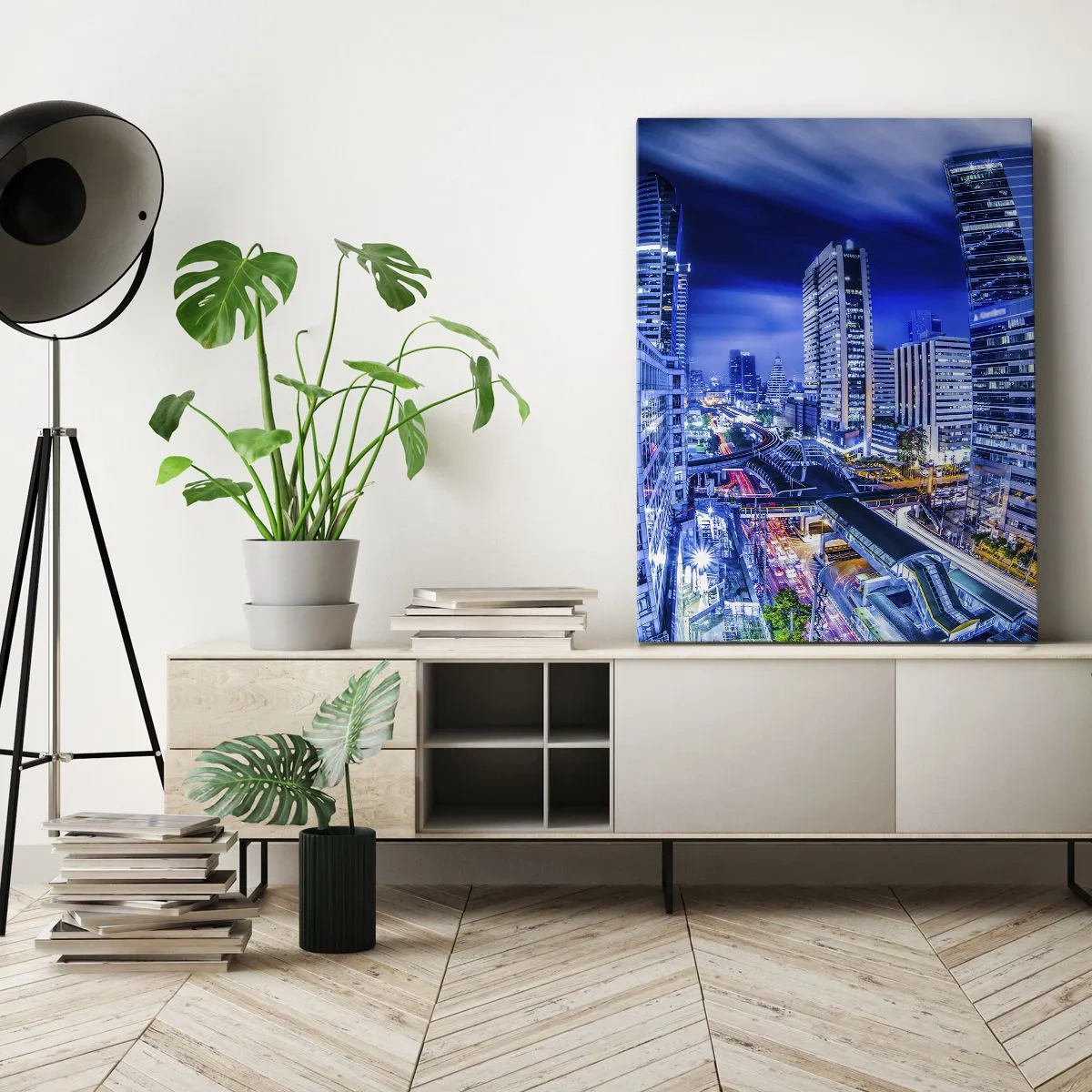 Quadro su tela - Stampe su Tela - Il ritmo notturno della città - 45x80 cm