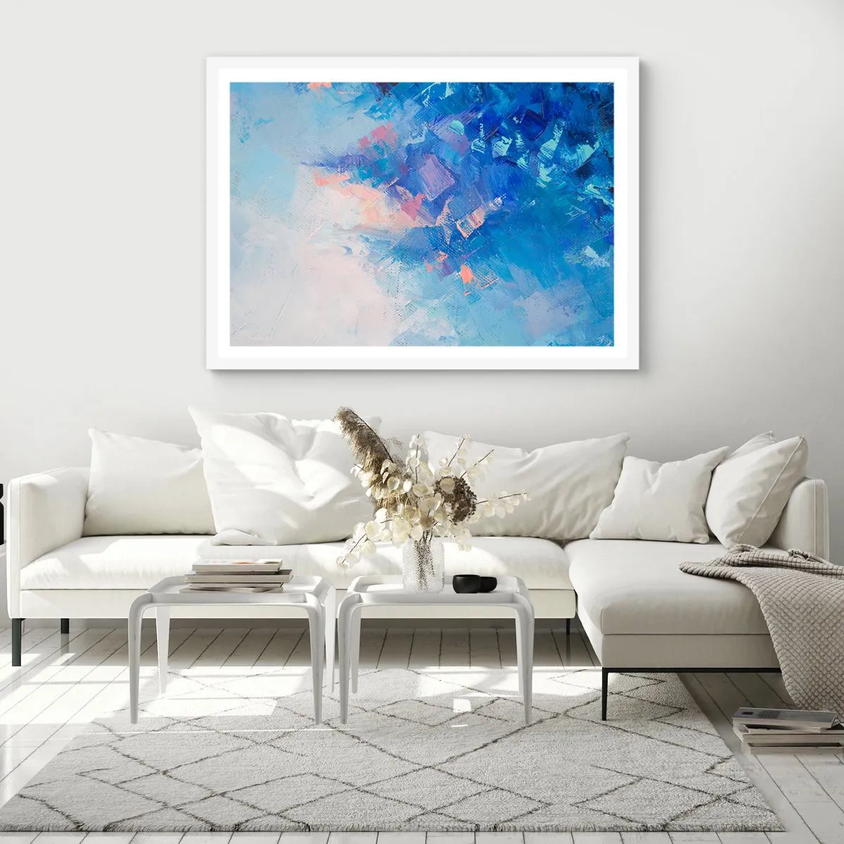 Poster in cornice bianca - Astrazione invernale - 40x30 cm