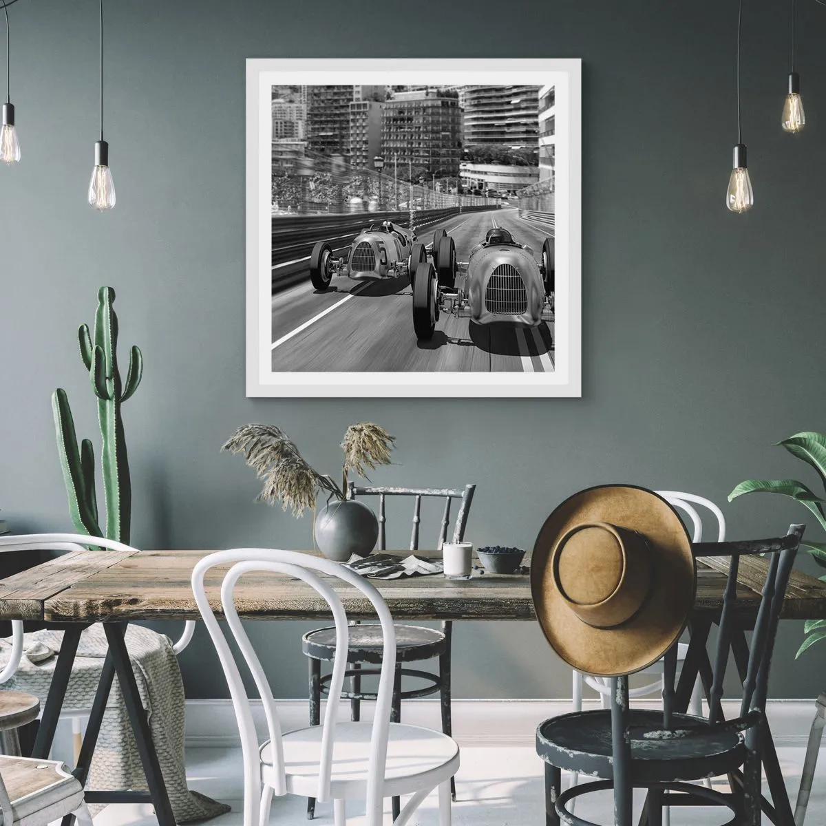 Poster in cornice bianca - Tanto tempo fa a Montecarlo - 50x50 cm