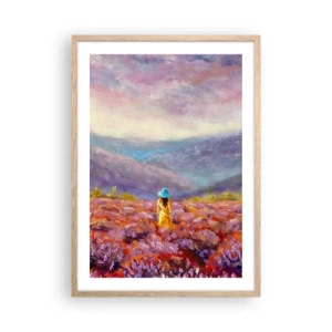 Poster in cornice rovere chiaro - Nel mondo di lavanda - 50x70 cm