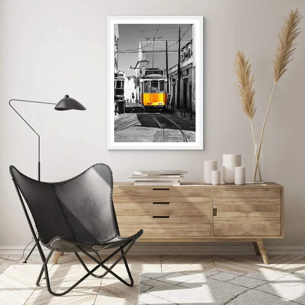 Poster in cornice bianca - Lo spirito di Lisbona - 30x40 cm