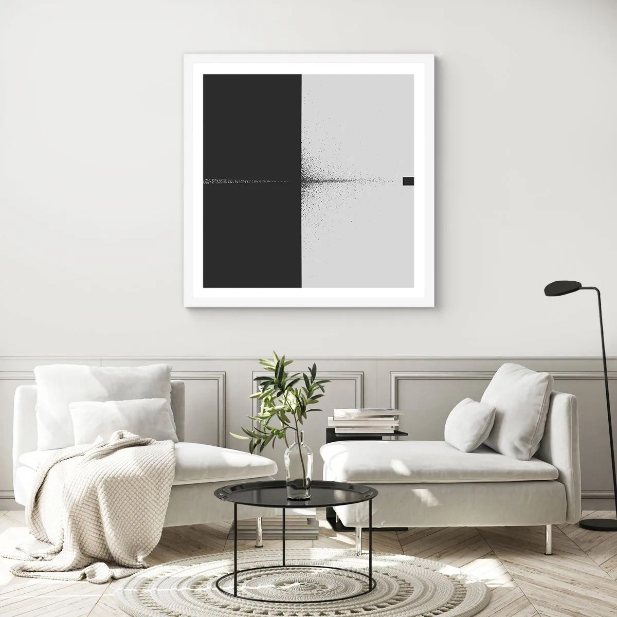 Poster in cornice bianca - Dritto allo scopo - 40x40 cm