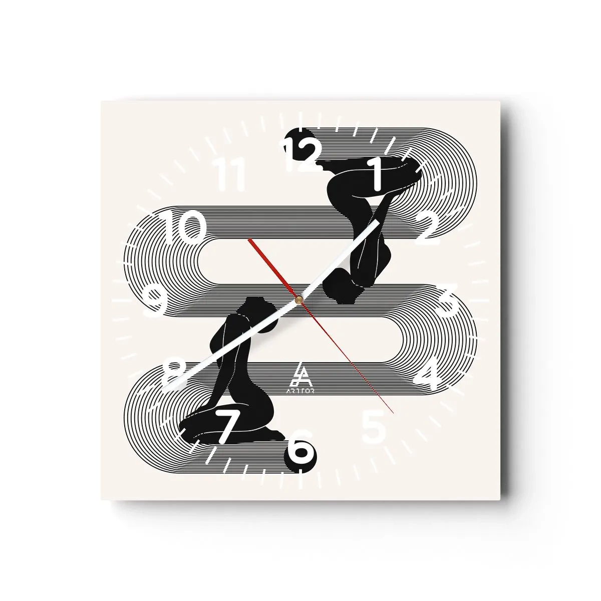Orologio da parete - Orologio in Vetro - Simmetria sensuale - 40x40 cm