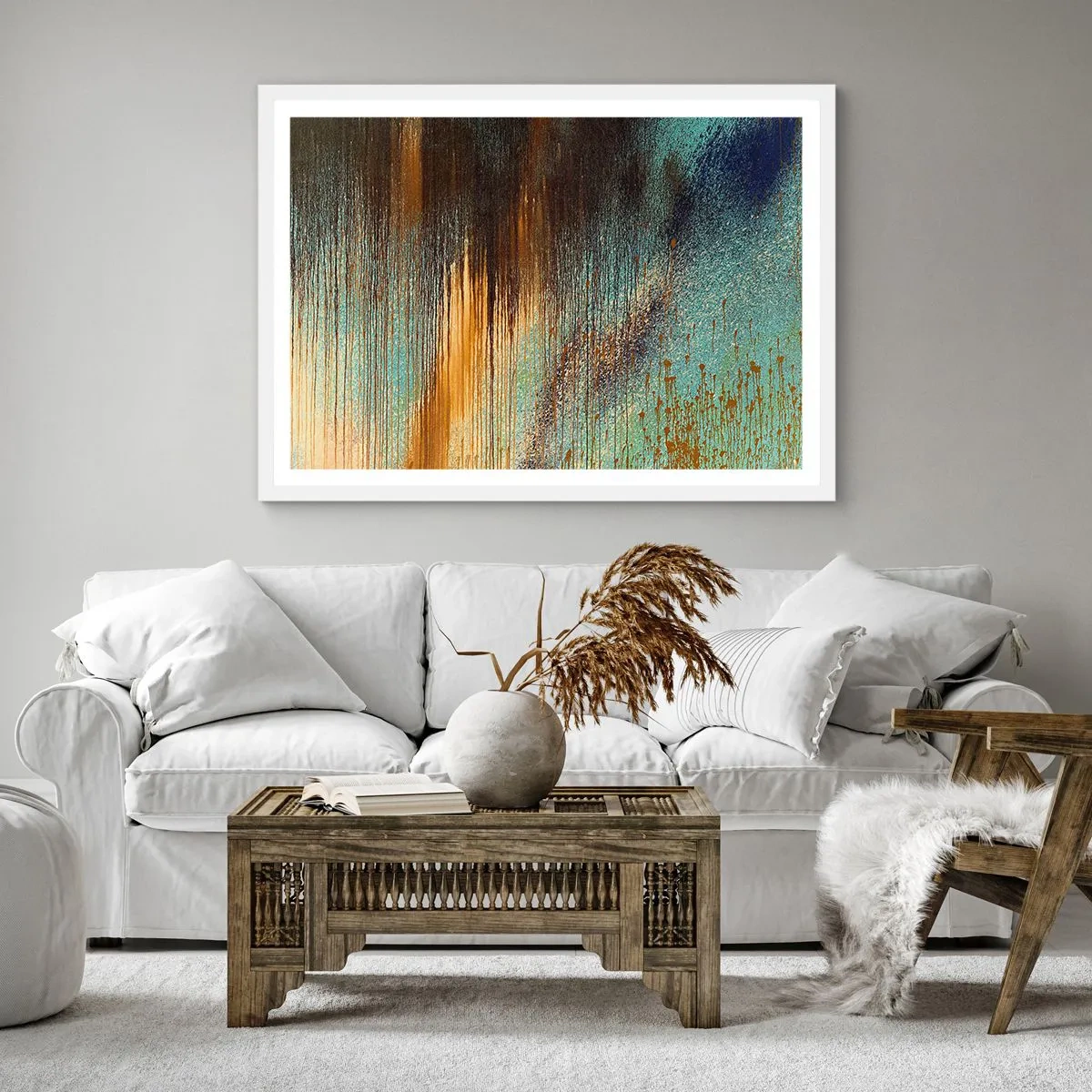 Poster in cornice bianca - Composizione cromatica non casuale - 30x30 cm