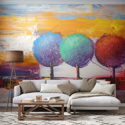 Fotomurali Autoadesivo Deluxe Sticker - Non c'è due senza tre - Paesaggio, Alberi, Pezzo - 100x70 cm