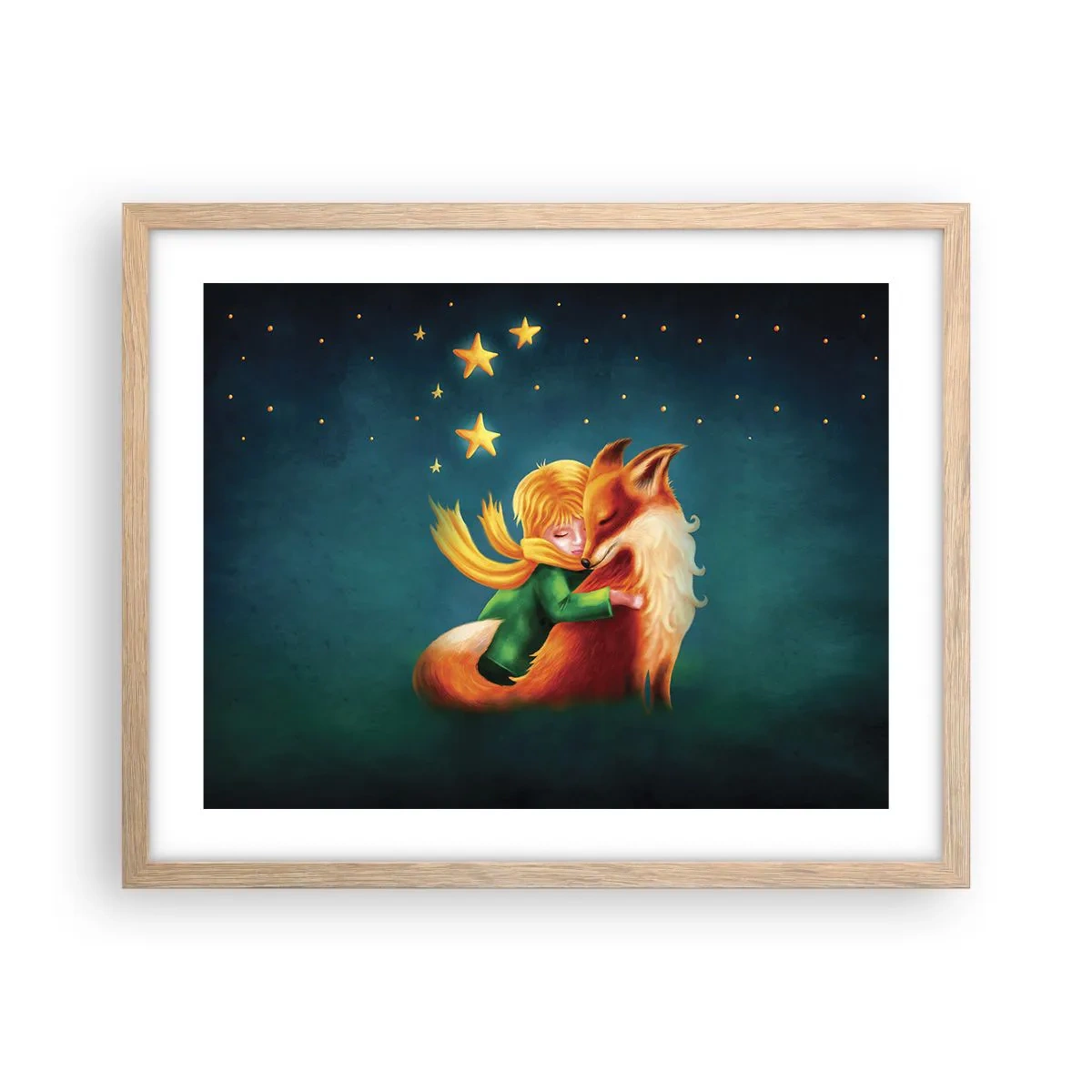 Poster in cornice rovere chiaro - Il piccolo principe - 50x40 cm