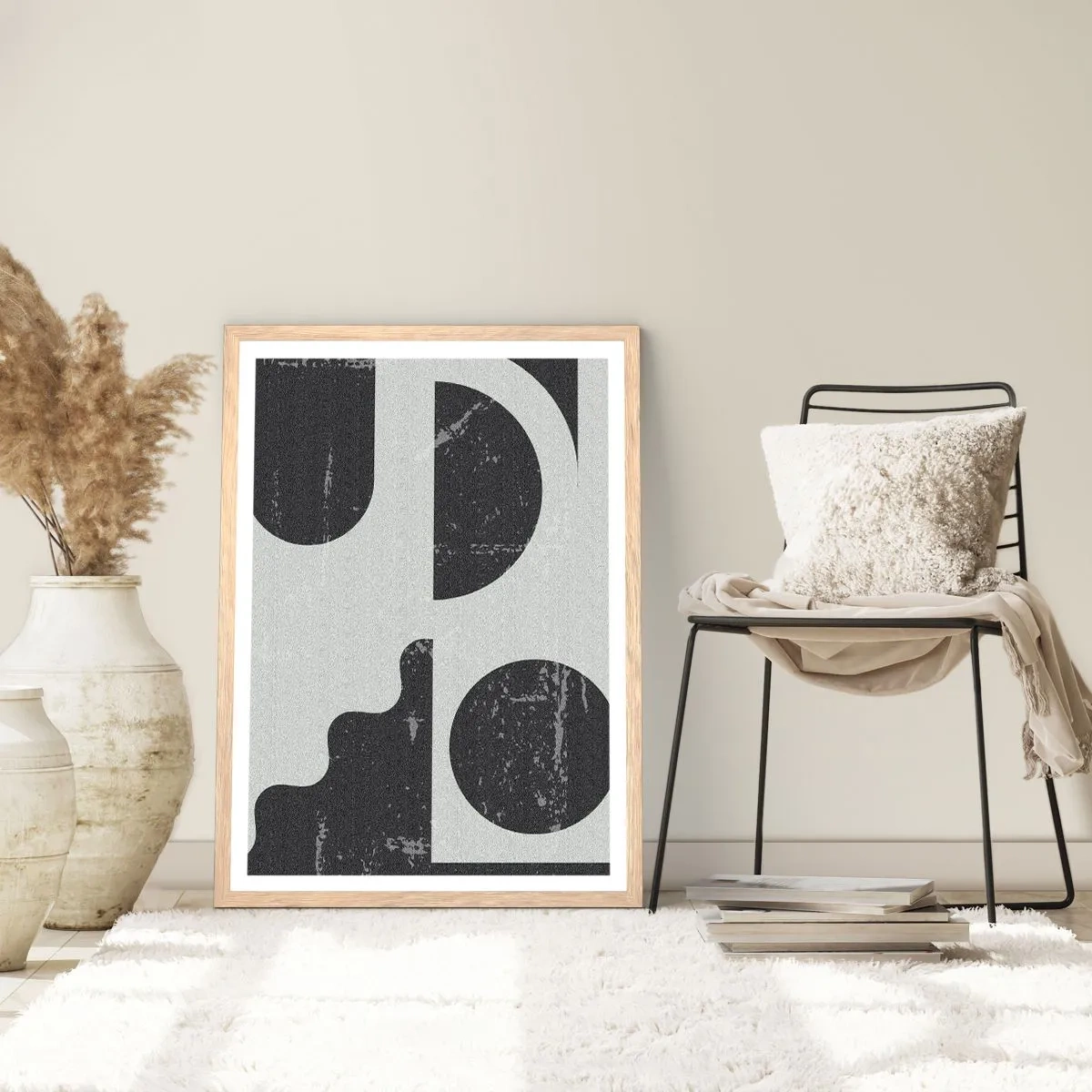 Poster in cornice rovere chiaro - Composizione sopra e sotto - 50x70 cm