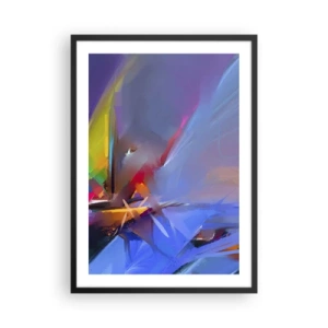 Poster in cornice nera - Un gioco astratto di colori in una composizione dinamica - 50x70cm - Eliche come un uccello - Decorazione murale moderna per soggiorno e camera da letto ARTTOR