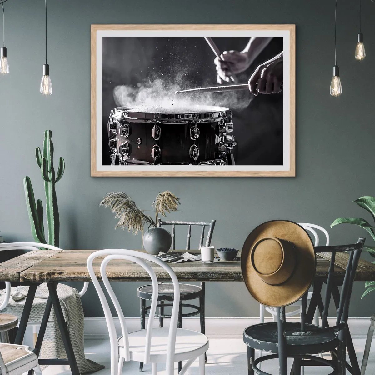 Poster in cornice rovere chiaro - Il polso della musica - 91x61 cm