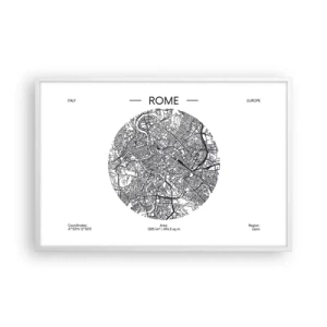 Poster in cornice bianca - Anatomia di Roma - 91x61 cm