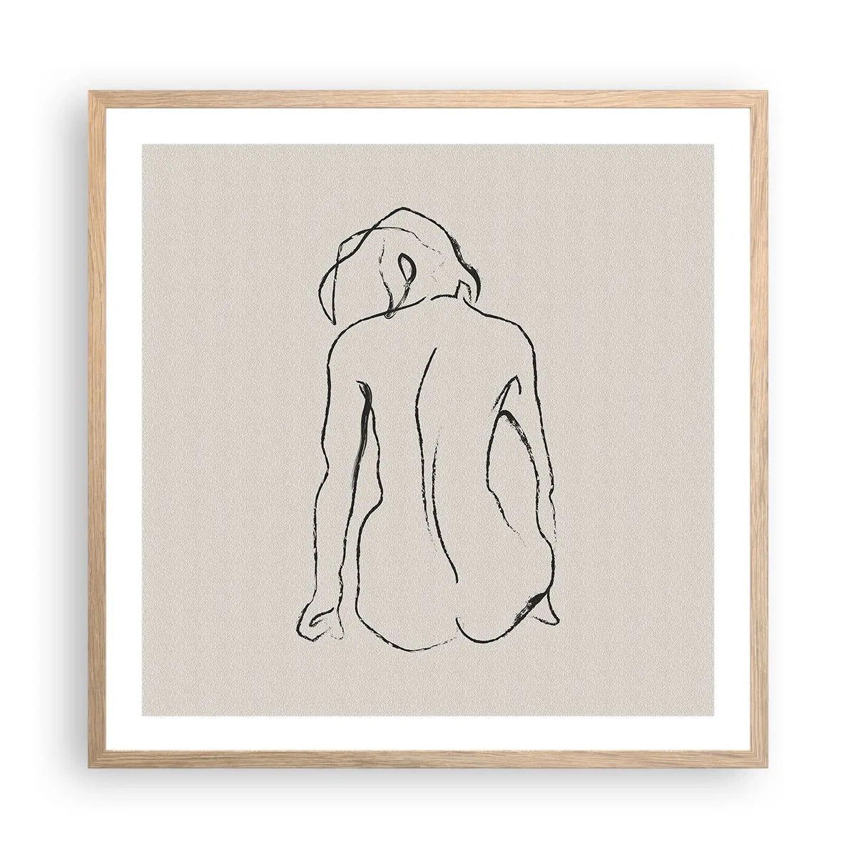 Poster in cornice rovere chiaro - Nudo di ragazza - 60x60 cm