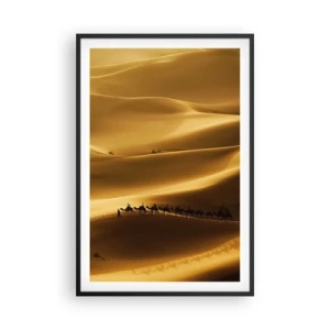 Poster in cornice nera - La carovana sulle onde del deserto - 61x91 cm