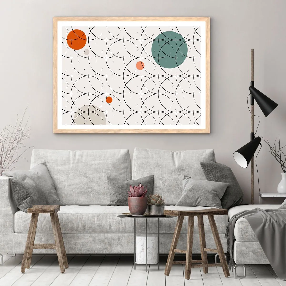 Poster in cornice rovere chiaro - Nello spirito della pop-art - 91x61 cm