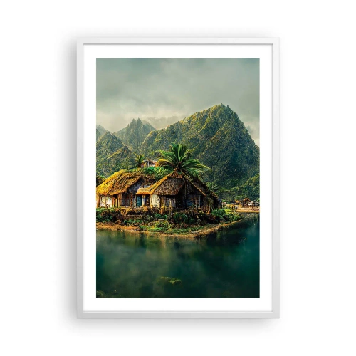 Poster in cornice bianca - Paradiso tropicale - 50x70 cm