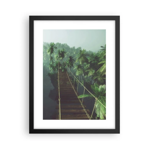 Poster in cornice nera - Nel vortice del verde - 30x40 cm