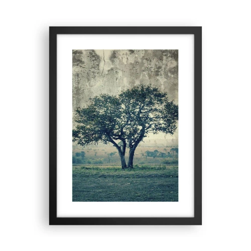 Poster in cornice nera - Un melo su un prato blu? - 30x40 cm