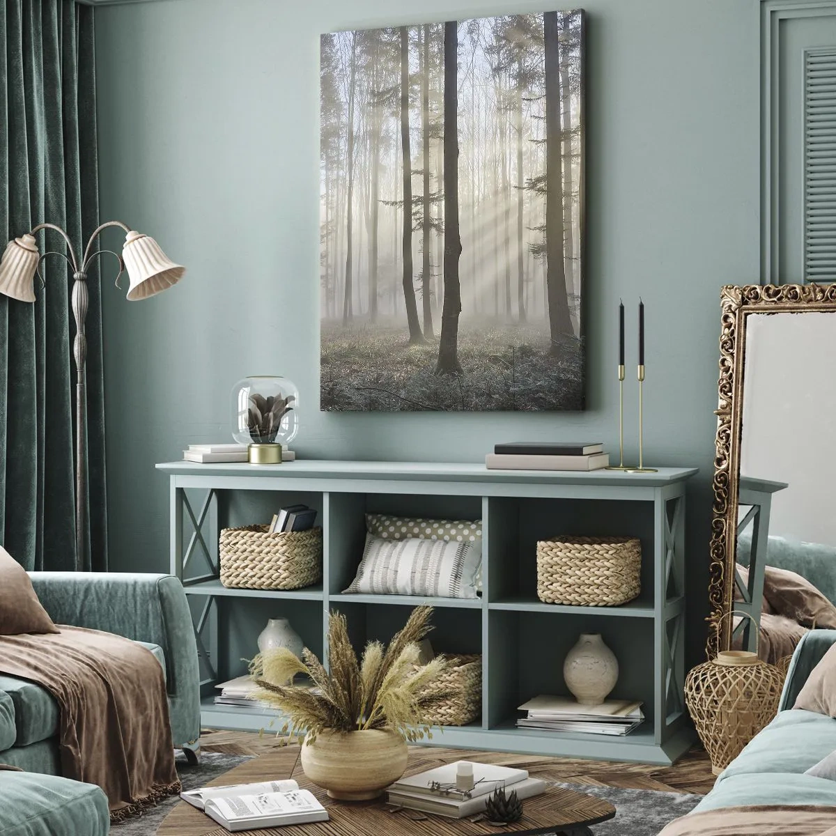 Quadro su tela - Stampe su Tela - Anche la nebbia si è svegliata - 65x120 cm