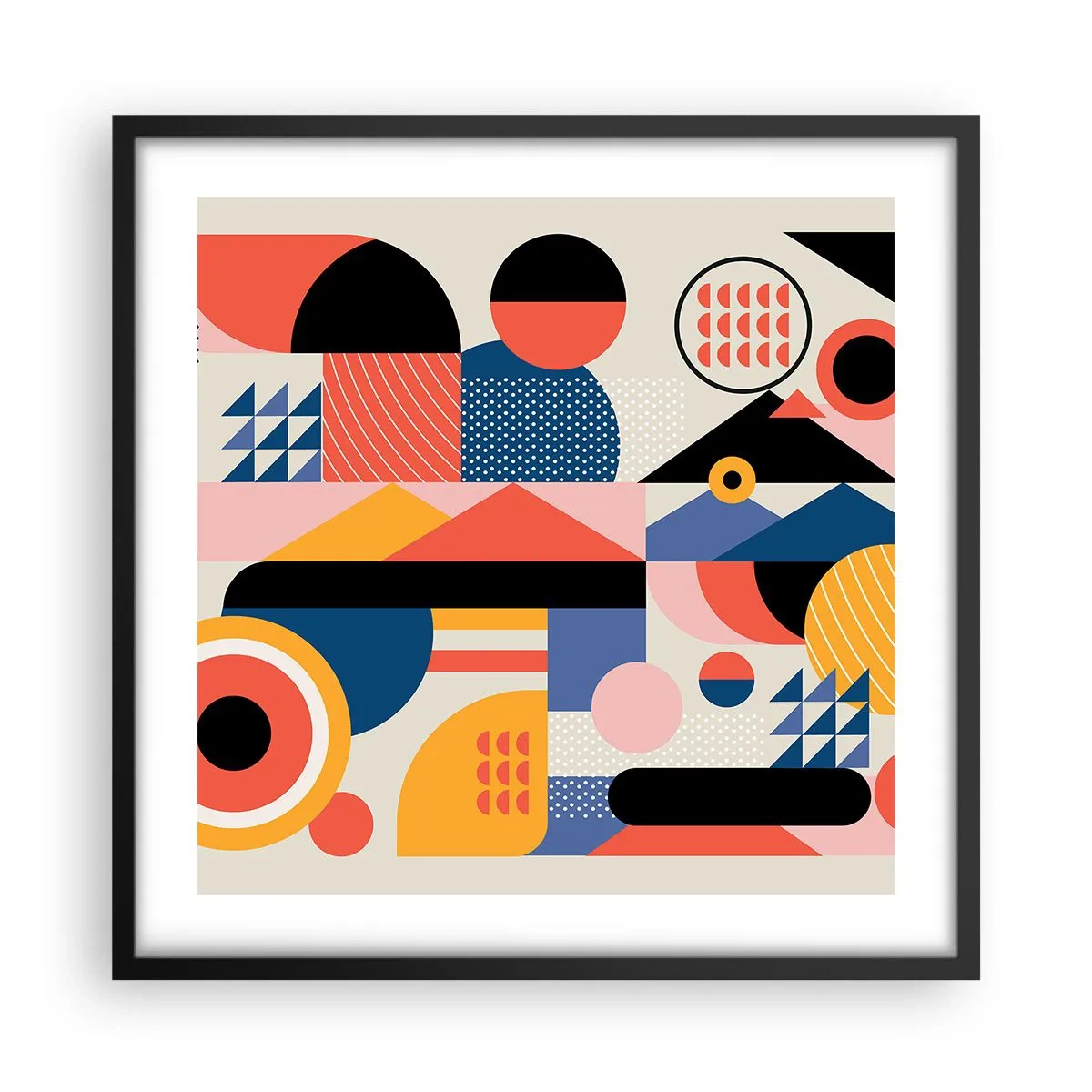 Poster in cornice nera - Composizione: divertiti - 50x50 cm