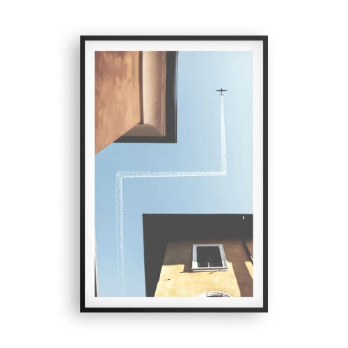 Poster in cornice nera - Sopra il labirinto urbano - 61x91 cm