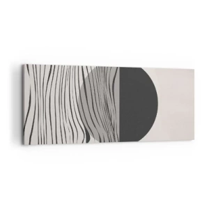 Quadro su tela - Stampe su Tela - Linee astratte e forme geometriche in colori tenui - 120x50cm - Composizione a metà - Decorazione murale moderna per soggiorno e camera da letto ARTTOR