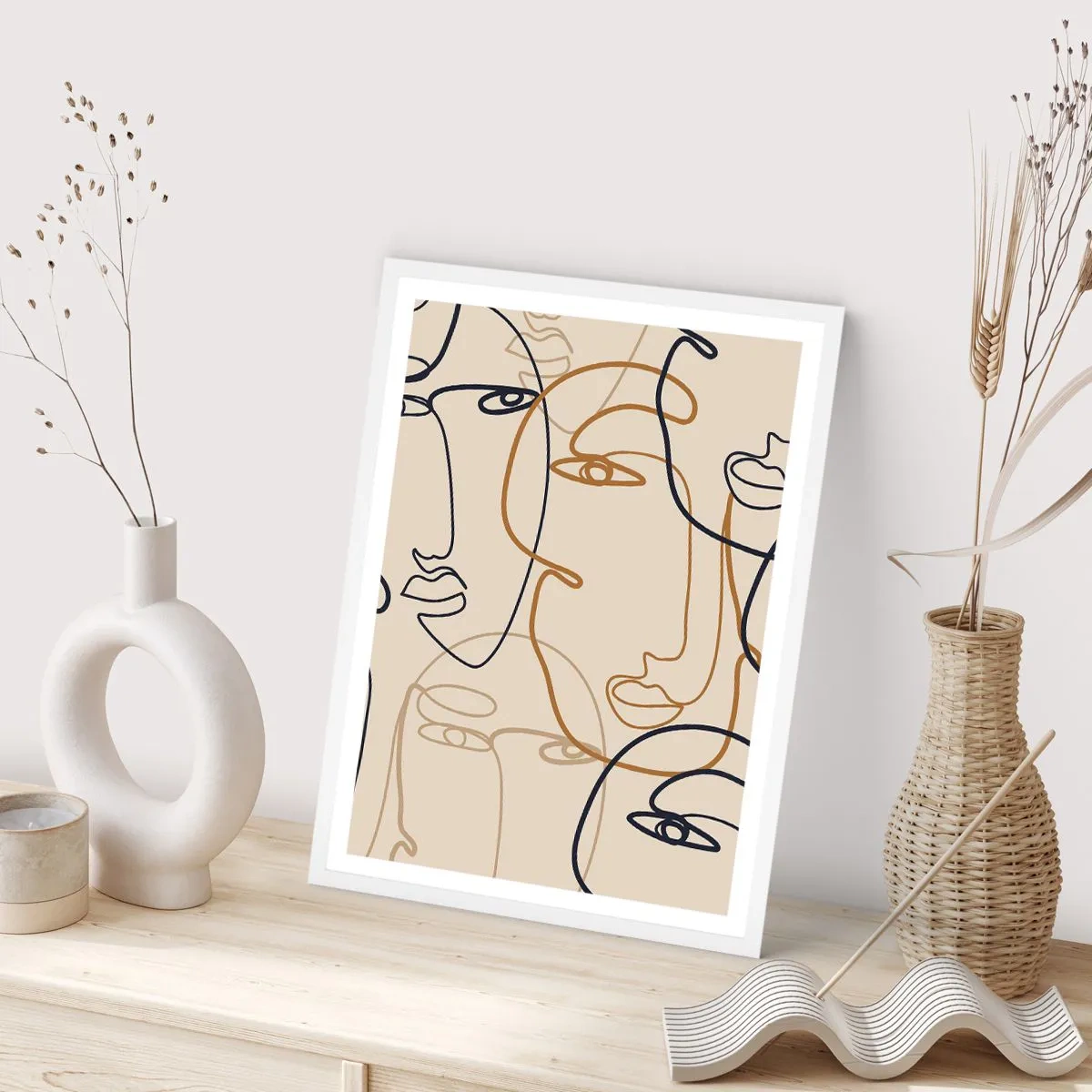 Poster in cornice bianca - Ritratto multiplo - 70x100 cm