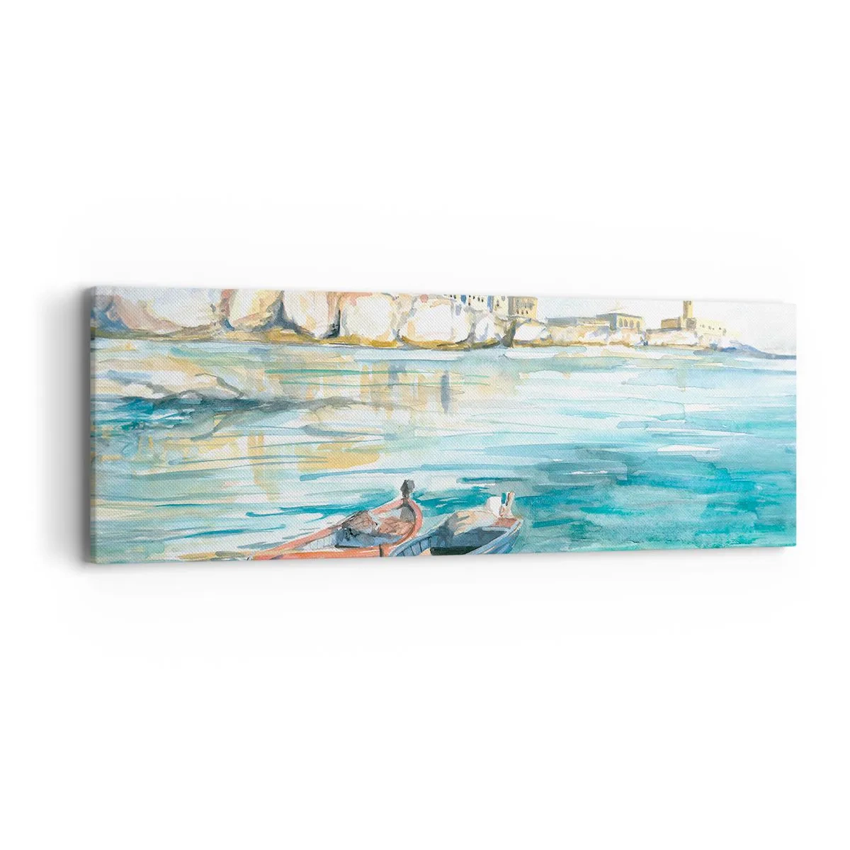 Quadro su tela - Stampe su Tela - Paesaggio in azzurro - 90x30 cm