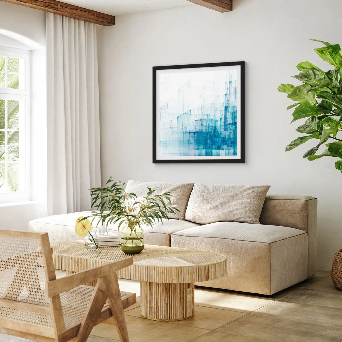 Poster in cornice nera - E lo spazio fu - 60x60 cm