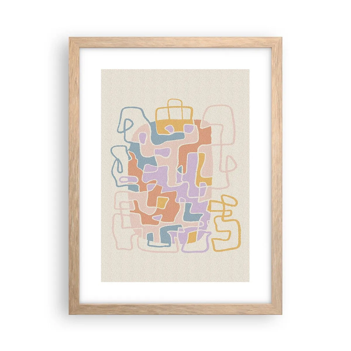 Poster in cornice rovere chiaro - Labirinto: avventura gioiosa - 30x40 cm