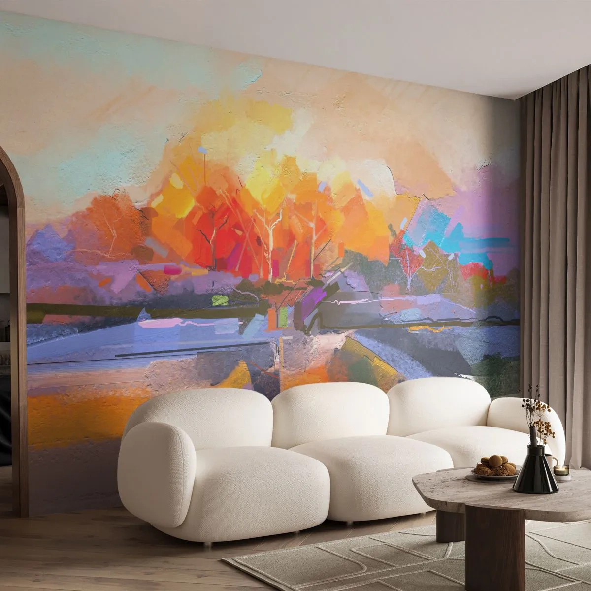 Fotomurali Premium Sand - Si è fatto autunno - Paesaggio, Pezzo, Natura - 100x70 cm