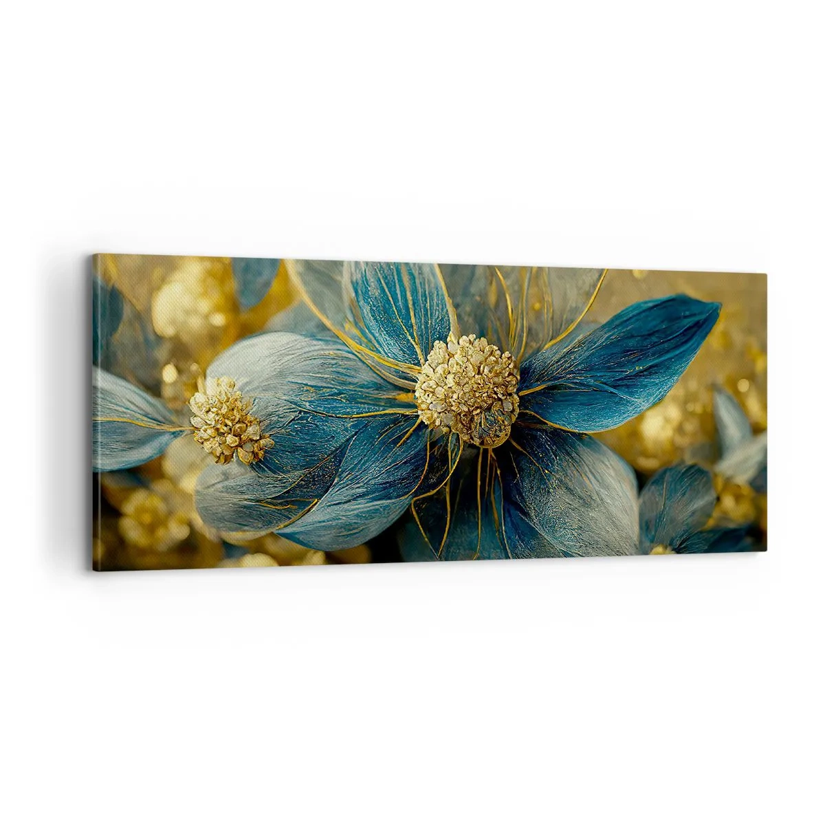 Quadro su tela - Stampe su Tela - Fiorire d'oro - 100x40 cm