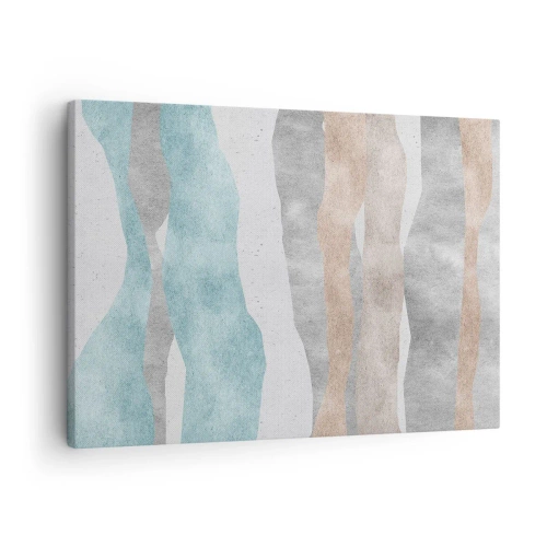 Quadro su tela - Stampe su Tela - Strisce astratte in tonalità pastello - 70x50cm - Studio di prossimità - Decorazione murale moderna per soggiorno e camera da letto ARTTOR