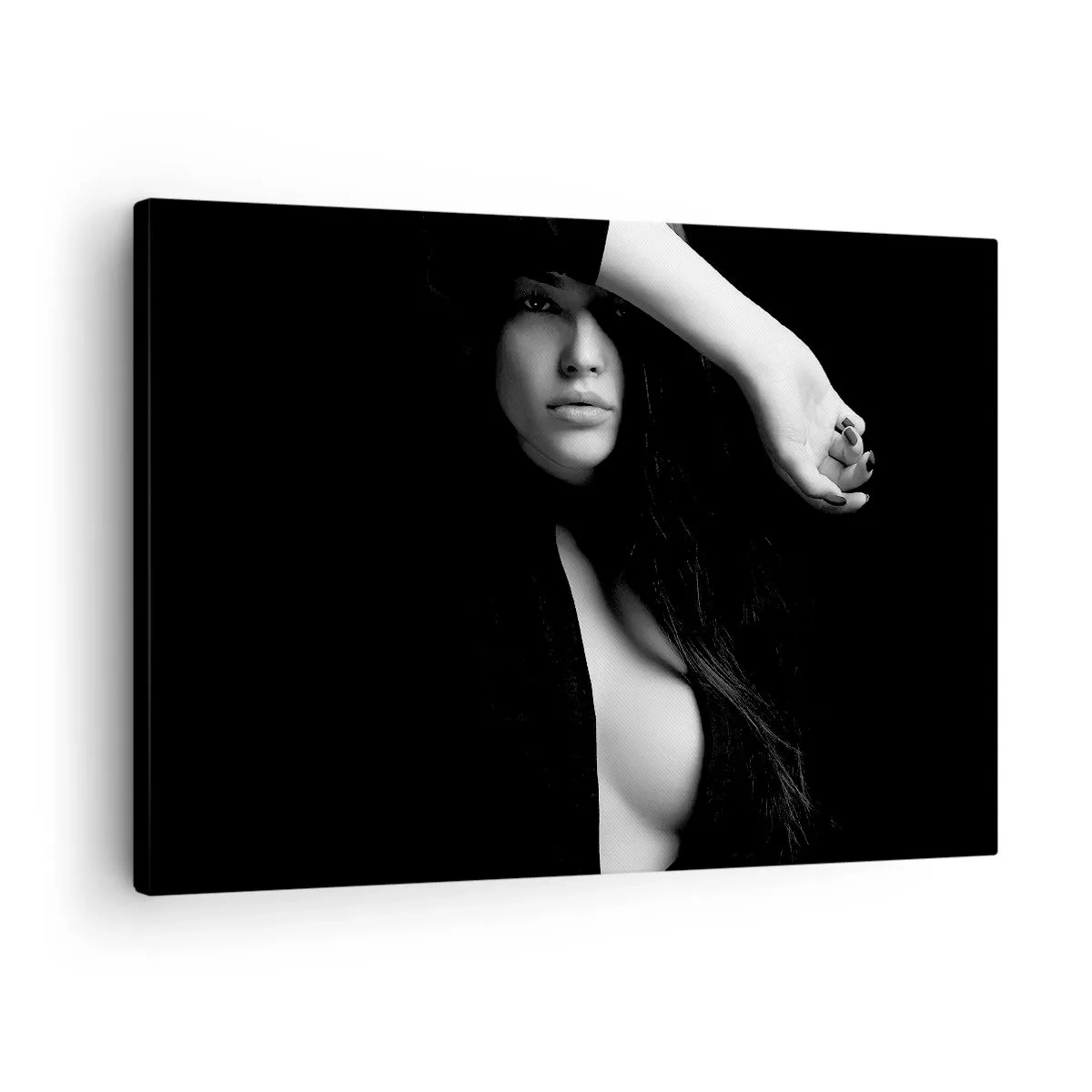 Quadro su tela - Stampe su Tela - Ritratto elegante di una donna in bianco e nero - 70x50cm - Scuola di seduzione - Decorazione murale moderna per soggiorno e camera da letto ARTTOR
