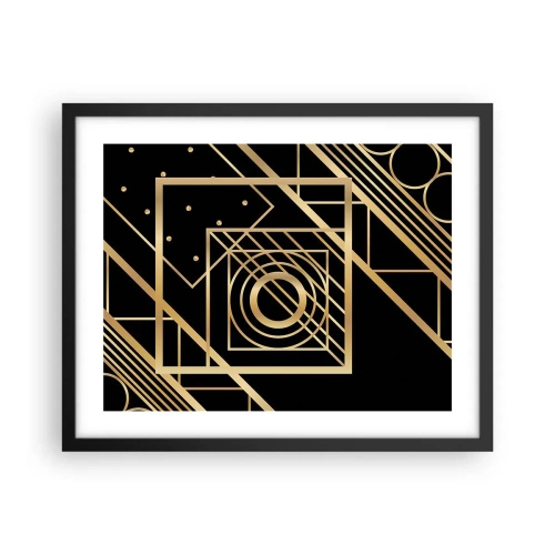 Poster in cornice nera - Geometria dorata - 50x40 cm