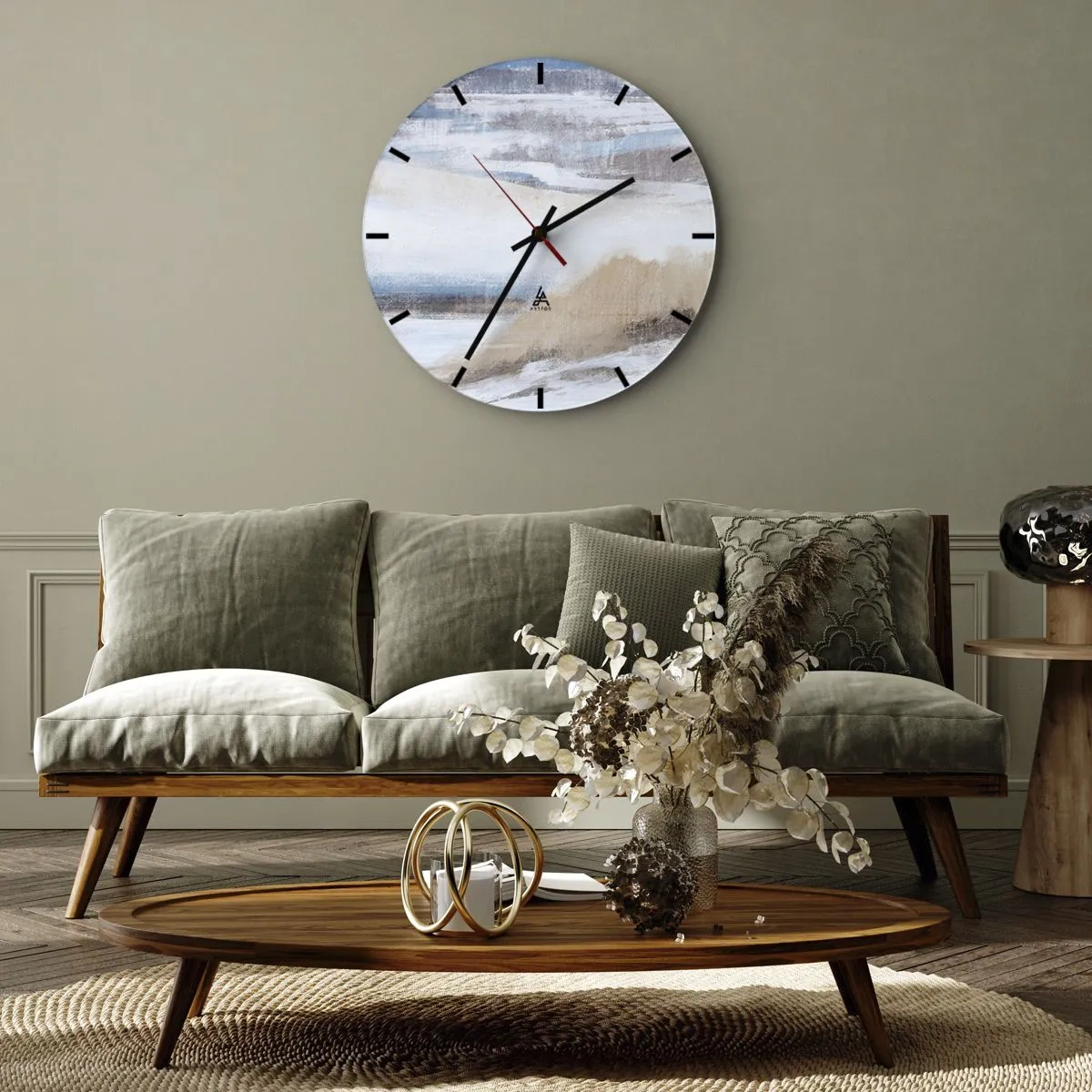 Orologio da parete - Orologio in Vetro - Composizione invernale - 30x30 cm