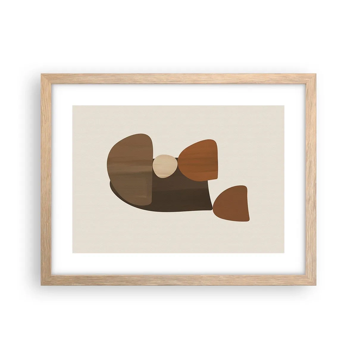Poster in cornice rovere chiaro - Composizione in marrone - 40x30 cm