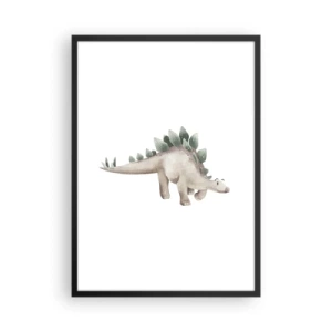 Poster in cornice nera - Dinosauro acquerello in stile minimalista - 50x70cm - Sono vostro amico - Decorazione murale moderna per soggiorno e camera da letto ARTTOR