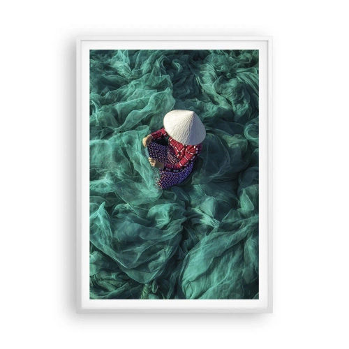 Poster in cornice bianca - Nel mare di reti - 70x100 cm
