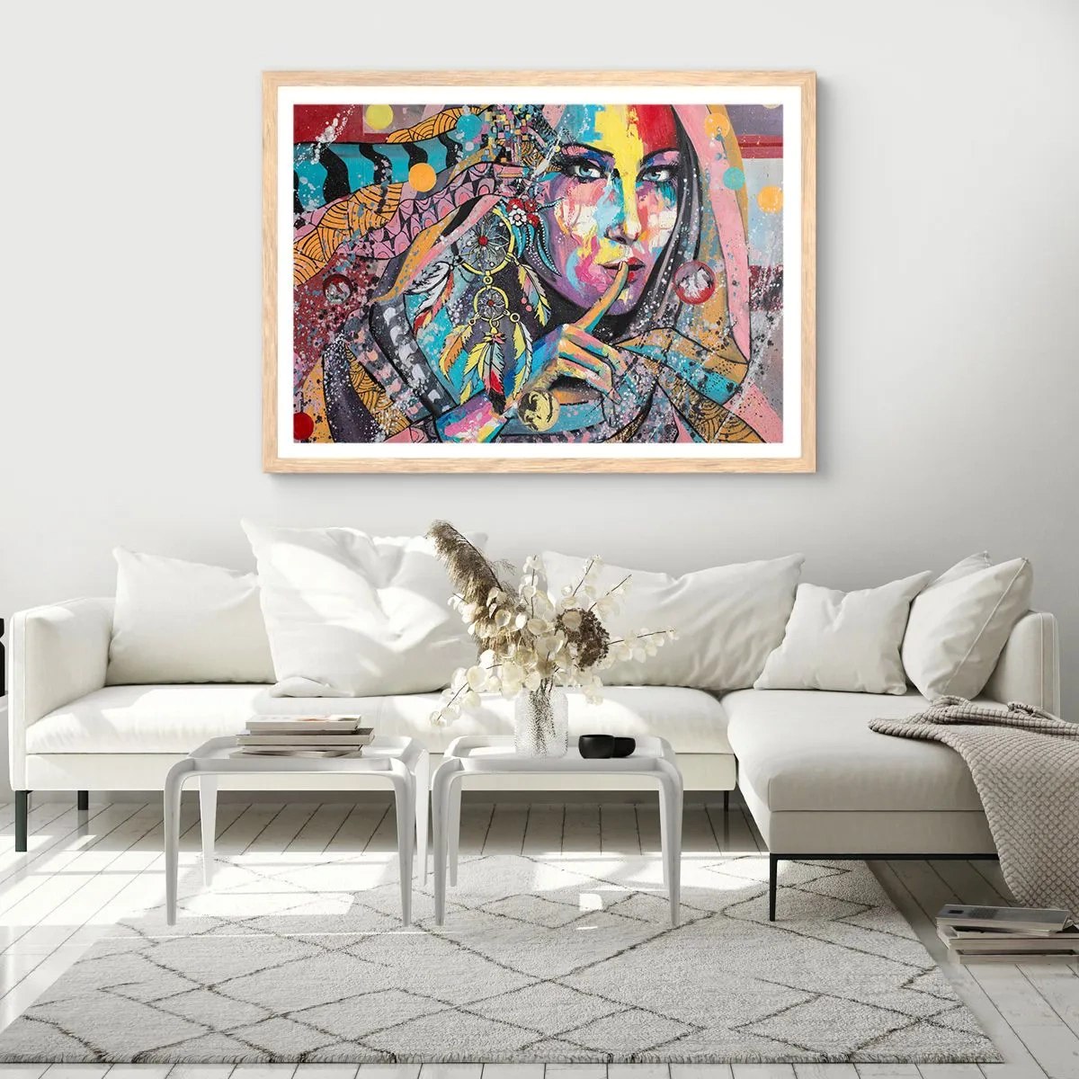 Poster in cornice rovere chiaro - Taci, finché capirai - 40x30 cm