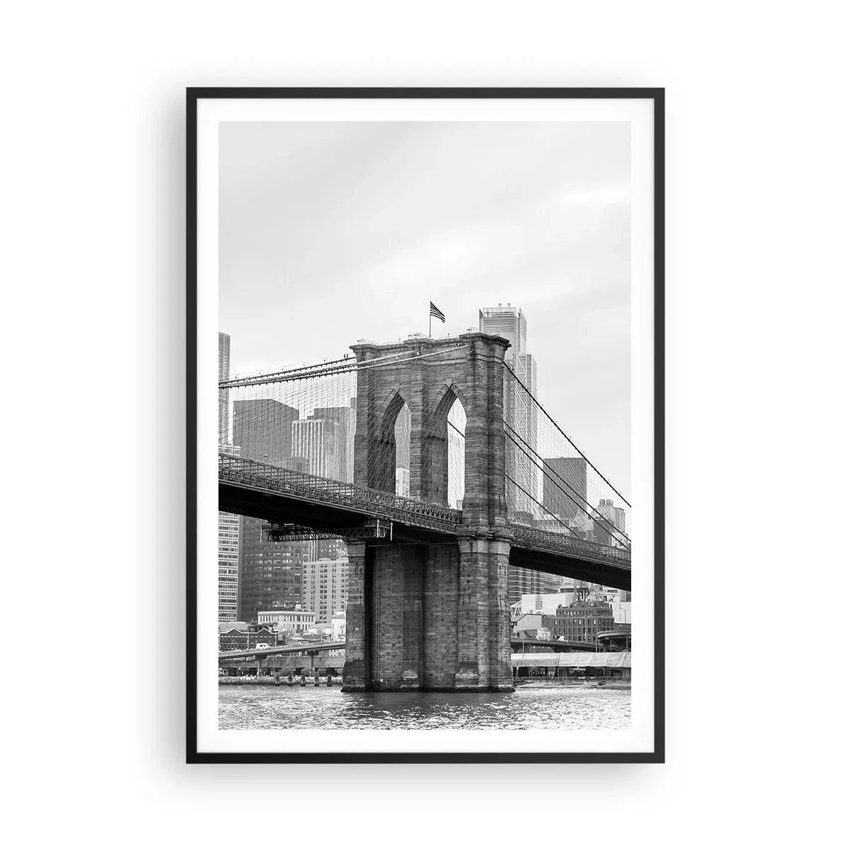 Poster in cornice nera - Atmosfera di New York - 70x100 cm